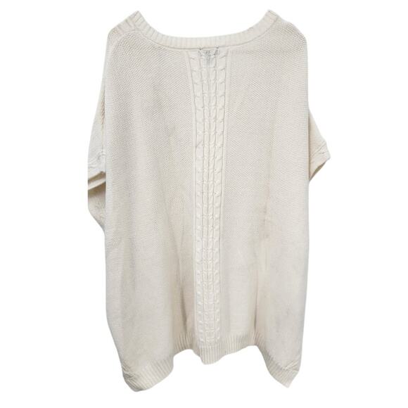 New‎ NWT Talbots White Oversized Sweater Poncho Vest Style Knit Large - Picture 2 of 7